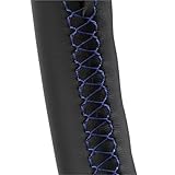 Coprivolante Auto Per BMW Per Sport 1 3 Serie Per M3 E90 E92 E93 E81 E82 E87 Per X1 E84 Volante Auto Rivestimento In Morbida Pelle Traforata Nero Copri Volante(Blue Thread)