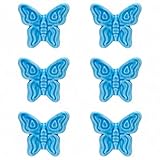 Gentile Ceramiche – Set 6 Farfalla in Ceramica con Calamita (5,5cm) Fatto a Mano, Made in Italy – Bomboniere, Segnaposto, Decorazioni (Azzurro)