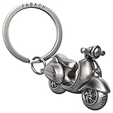 FABACH Portachiavi Vespa – regalo scooter portachiavi per Vespa – regalo scooter portachiavi portafortuna guida con attenzione, Argento antico, 1, Moderno
