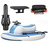 CHHMAELOVE Moto d Acqua Gonfiabile elettrica, Barca a Motore Elettrico Estiva da 500 W/700 W per 2 Adulti, Utilizzabile per 130/160 Minuti, Giocattolo per Feste in Piscina e Sport Acquatici 500W10A