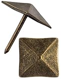 Fuxxer® - 20 chiodi decorativi per tappezzeria, per mobili, chiodi di copertura, tappi decorativi, raccordi, ottone vintage bronzo anticato, 19 x 19 mm