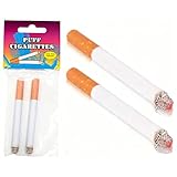 Sigarette finte per costume - Che soffia fumo - 8,3 cm - Durevole e realistico e ideale per feste a tema, durevole e realistico, ideale per feste a tema e spettacoli teatrali, (confezione da 2)