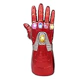 Guanto da combattimento di Thanos Infinity, mano destra, in PVC, con luce a LED, per cosplay, Halloween, arredi scenici, taglia per bambini