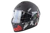 Marushin - Casco da moto Lazer FullFace FH3 Pitbull – nero, rosso, bianco opaco, taglia: da XS a XXL, taglia XL
