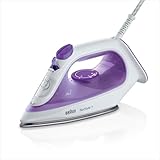 Braun TexStyle 1 SI1080VI, Ferro da Stiro CON 5 ANNI DI ASSISTENZA Piastra SuperCeramic, Punta di Precisione, 130g/min,Ricarica da 220ml, Eco Mode, Sistema Antigoccia, 2000W, Viola/Bianco