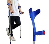 PEPE Mobility Stampelle Ortopediche Regolabili (x2 Unità), Coppia Canadesi Antiscivolo, Blu - Made in Europe