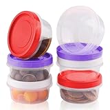 XIAQICA 6 Pezzi 300ml Contenitori Ermetici per Alimenti Plastica Anti-Perdita Contenitore per Alimenti con Coperchio per Alimenti, Insalate, Marmellate, Burro di Arachidi, Condimenti