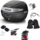 COMPATIBILE CON APRILIA ATLANTIC 500 BAULETTO SHAD SH29 VALIGIA DA 29 LITRI 30X40X38CM BAULE PER 1 CASCO INTEGRALE+CHIUSURA LOCK SYSTEM+PIASTRA PORTAPACCHI+KIT MONTAGGIO