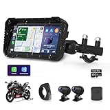 2025 4K Moto CarPlay Android Auto 6,25 Pollici per Carplay Moto con Doppia Fotocamera, Navigatore Mo.to con WiFi, Navigazione GPS, Telecomando, Siri, G-OOgle Assistant, Bluetooth, Scheda TF da 64 GB