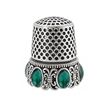 SG Store 1 ditale in metallo vintage, 24 x 20 mm, per ricamo, ricamo e riparazione (argento)