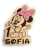 10 pz ciondolini/calamite Baby Minnie PERSONALIZZATI- decorazione bomboniere, segnaposto, nascita, battesimo, baby shower, compleanno