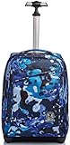 Trolley Invicta, Camo Shade, Blu, 2 in 1 con Spallacci per uso Zaino