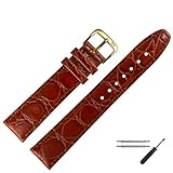 MARBURGER Cinturino Per Orologio 18mm Pelle Marrone Croc (caimano) Goffratura Con Vicino - Insieme Di Assemblaggio Di Utensili 5291832000220