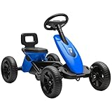 AIYAPLAY Go Kart a pedali per bambini, auto da corsa per bambini con pneumatici silenziosi in EVA, per 2-5 anni, blu
