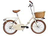 Cicli Tessari - bicicletta pieghevole bici da passeggio graziella car-bike con cesto anteriore (BEIGE)