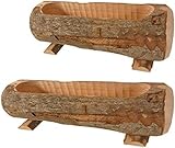 E-line Fioriera in legno, tronco porta fiori, cm 40x12