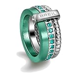 Breil Gioiello TJ1728 collezione BREILOGY, ANELLI da DONNA in ACCIAIO colore VERDE misura 16 con CON PIETRE