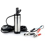 TOPCHK Pompa Sommersa 12V 38mm per Trasferimento Combustibile Diesel, Olio e Acqua - Pompa di Raffreddamento per Auto