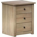 Vida Designs Panama Pino Massiccio Cerato Bedroom Furniture Comodino a 3 Cassetti, in Legno, Colore, Rovere Naturale, L 46,5 x P 40,5 x H 57 cm Circa