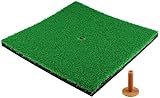 CRESTGOLF Tappetini da golf da golf per interni/esterni SBR Tappeti da golf con supporto a T in gomma per esercitazione sul campo pratica, uso in cortile - Verde, 12 x 12 pollici (long grass)