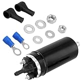 QWORK® 12V Pompa elettrica del carburante, pompa del carburante esterna in linea nera, pompa del carburante ad iniezione ad alta pressione, adatta a 0580464070