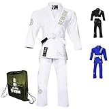 URBANSBEE Kimono Jiu Jitsu Gi - Tuta Cotone da BJJ Professionale Ultra Leggera per Uomini/Donne, Gi per Jiu Jitsu Brasiliano, Arti Marziali,Karate,MMA, Resistente/Comodo per Allenamento/Competizione