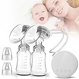 HyAdierTech Tiralatte Elettrico Doppio, Tiralatte Portatile Ricaricabile con 2 Modalità e 9 Livelli, Forte aspirazione Pompa per Allattamento, Ultra Silenziosa Tiralatte per Viaggi e Casa, BPA-frei