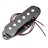 Musiclily 50mm Chitarra Pickup Single Coil Centrale per Chitarra Strat o Squier Style,Nero
