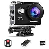 Apexcam 4K 60FPS EIS Action Cam 64MP Con Scheda di Memoria 64GB WiFi Sports Camera Ultra HD Telecamera subacquea 40M 2.4G Telecomando Time Lapse 2x1350mAh Batterie