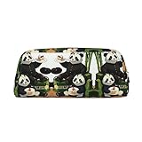 Astuccio morbido con disegno di pandas di padre e figlio, astuccio per matite resistente, semplice borsa per cancelleria, per adulti e ufficio