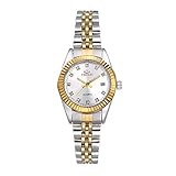 Lancardo Orologio Quarzo da polso Donna Cinturino placcato Acciaio inossidabile Movimento Giapponese Quadrante Strass Impermeabile Argento Oro