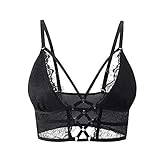 Buitifo Reggiseno da Donna Cami Criss Cross Ciglia Crop Top Reggiseno Sexy Gilet Bralette Busiter Lingerie(Nero,S)
