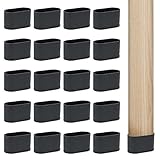 20 Pezzo Gommini Tappi per Sedie Rettangolari, Protezioni del Pavimento, Piedini Copri Piede Gambe Tavolo,20 x 40 mm(Nero)