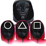 4 Mascheras Pacchetto Completo | Kit qualità Premium | Cosplay Gioco Master + Tondo + Triangolo + Quadrato | Gioco | Horror | Accessorio | Travestimento | Costume | Halloween | OriginalCup