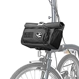 Rhinowalk Borsa per manubrio bicicletta Quick Release tasca frontale per bicicletta pieghevole Brompton, borsa da bicicletta con tracolla impermeabile