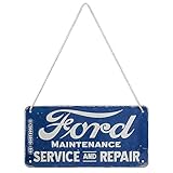 Nostalgic-Art 28046, Targa da appendere, Ford – Service & Repair – Idea regalo per accessori per auto, in metallo, Design retro per decorazione, 10 x 20 cm