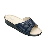 Scholl - Ciabatte da donna Mango, numero 37, blu navy, con soletta in memory foam