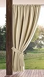 Eurofirany GARDEN Tenda per Esterni con Tasca Per Asta - 1 Pezzo. Tende impermeabili per Terazze, Tenda per Gazebo Pergolata Patio Balcone, Protezione Solare e Privacy, 155x200 cm, Beige Chiaro