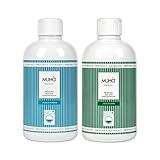 Set 2 Profumatori Concentrati Muhà per Bucato da 400ml - Fragranze Intense - Profumo Duraturo, Formato Grande, Uso Universale in Lavatrice (Mare D'Inverno + Aria di Capri)