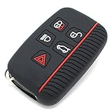 Finest-Folia, custodia portachiavi LA in silicone per le chiavi dell’auto, con 5 pulsanti .Schwarz Rot