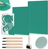 Blocchi per Intaglio del Timbro di Gomma 9pcs Linoleum per Incisione Kit Rubber Carving Block A4 A5 A6 Gomma per Timbri Fai Da Te Sicuri per Timbri Artigianato Progetti di Stampa