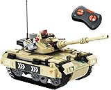 Wise Block W Piccoli blocchi costruibili telecomandati carro armato militare Veicolo da costruzione STEM Giocattoli da costruzione per bambini 8+ anni (505 pezzi), beige