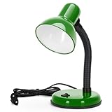 Aigostar Lampada da Scrivania Vintage, Lampada da Tavolo Compatibile con Lampadine LED Modello E27, Senza Lampadina, Max 240V, Verde, per Adolescenti, Bambini, Ragazze, Leggere, Lavorare, Studiare