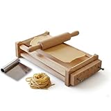 Chitarra Chitarella per Pasta Fresca - Chitarra Abruzzese per Pasta, Spaghetti, Fettuccine - Con Corde Tagliapasta inox -Chitarra doppio lato, Kit con Spatola in Acciaio Tagliapasta e Mattarello
