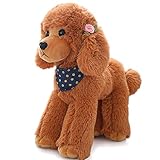 Heionia Barboncino Peluche Cane Teddy Kawaii Cani Barboncino Bambola Compleanno Natale Regalo per Bambini e Ragazze (30cm, Bianco)