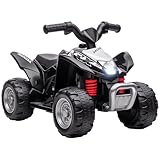 AIYAPLAY HONDA Quad Elettrico per Bambini 18-36 Mesi, Mini Quad per Bambini con Luci LED, Clacson e Pedali, Velocità max 2.8 km/h, 65.5x38.5x43.5 cm, Nero