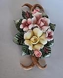 Generico Bouquet di Fiori in Porcellana Stile Capodimonte, Dipinto a Mano, 9,9x15x4 cm
