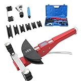 ECUTEE Curvatubi Manuale Ø 6-22 mm, Utensile Piegatubi Manuale Curvatubi Multistrato, Pinza Piegatrice a 0-90° per Tubi a Mano con 7 Stampi Pesanti per Tubi in Ottone, Rame, Alluminio