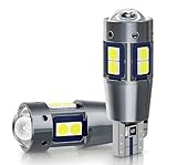 Car Passion Luci Posizione Led CANBUS T10 W5W 6000K 10 Led SMD Con LENTE Coppia Lampadine NO ERRORE Bianco Ghiaccio