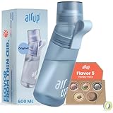 AIR UP® Borraccia Twist Pro originale starter set con cialde 5 gusti I Borraccia da 600ml con aromi senza zucchero | Lavabile in lavastoviglie, senza BPA I Colore blu